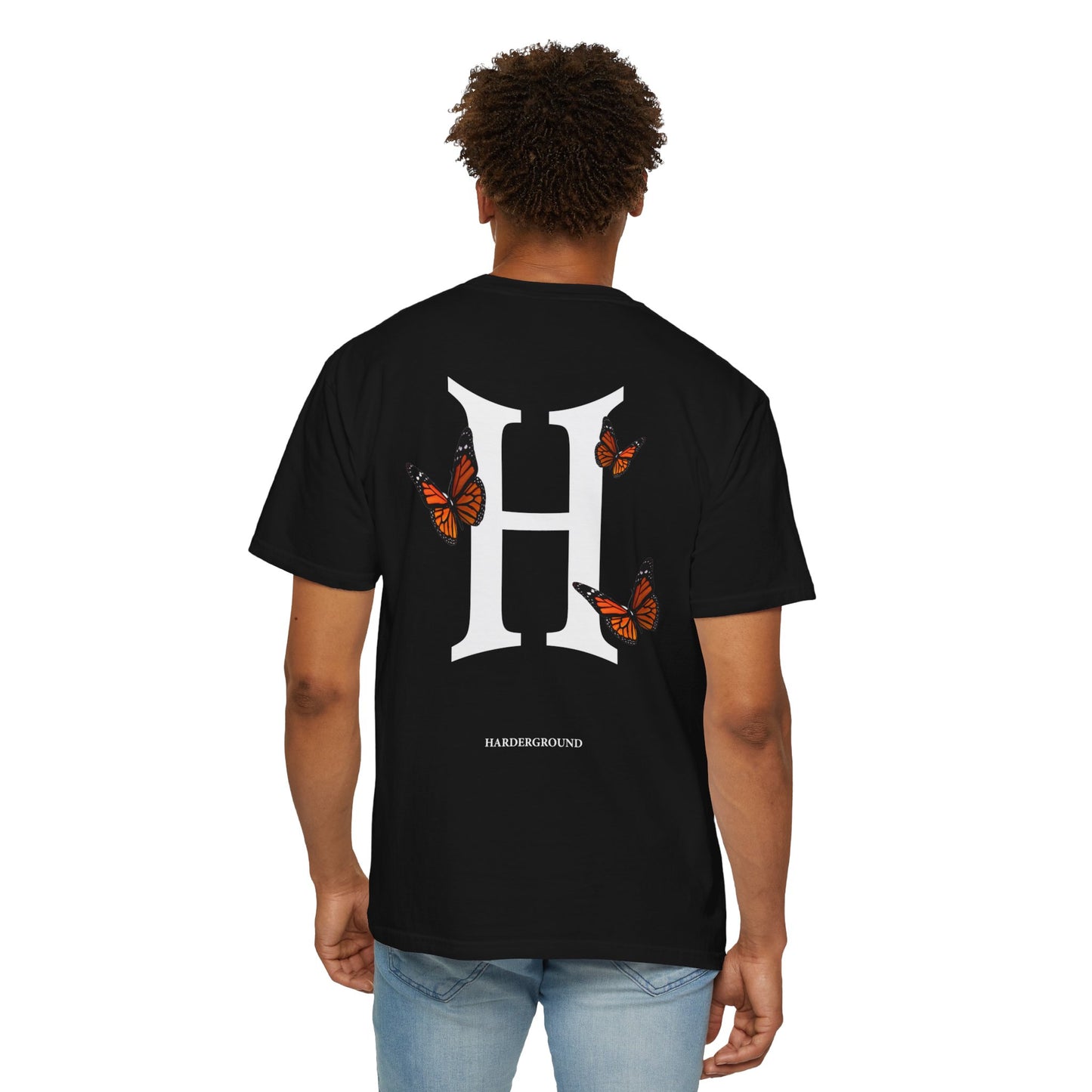 H BUTTERFLY - Unisex Garment-Dyed T-shirt front &amp; back logo